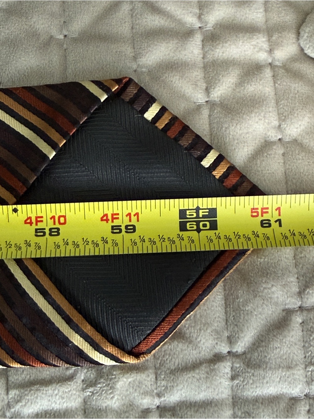 Vintage Daniel Gray Striped Silk Men's Tie in Brown Tones - Picture 6 of 6